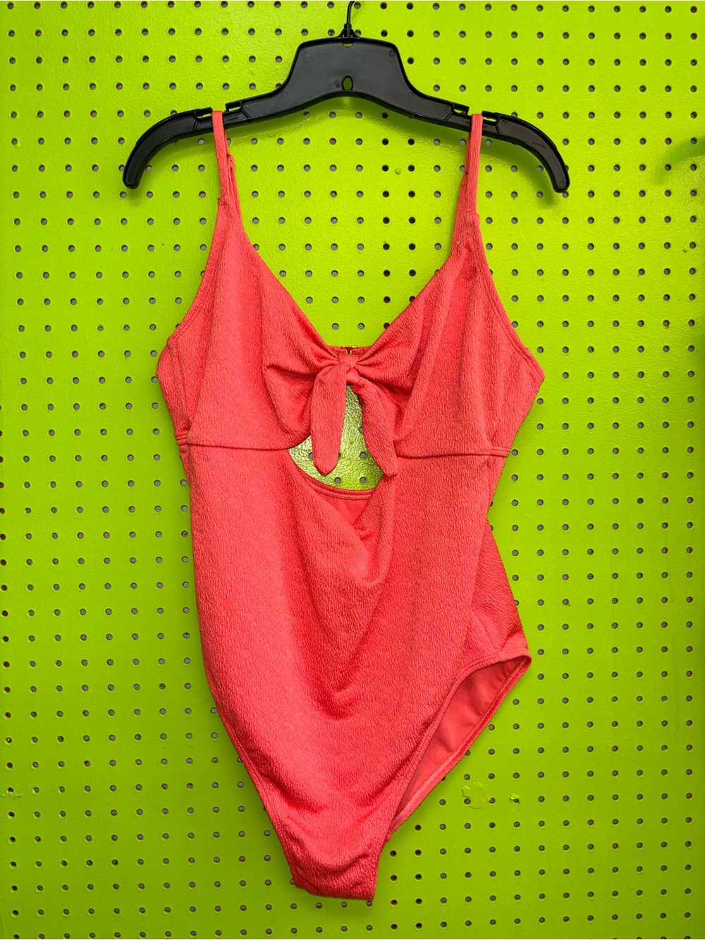 Shade & Shore Coral One-Piece Swimsuit with Front Knot